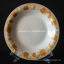 9.25'' ceramic omega soup plate with golden decal